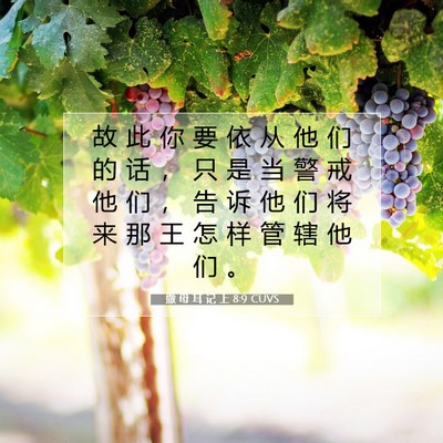 Picture 07 - 撒 母 耳 记 上 8:9 CUVS - 故 此 你 要 依 从 他 们 的 话 ， 只 - Bible Verse Picture