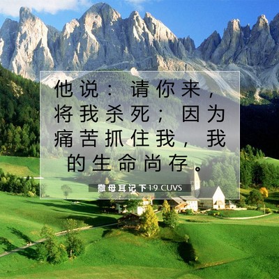 Picture 07 - 撒 母 耳 记 下 1:9 CUVS - 他 说 ： 请 你 来 ， 将 我 杀 死 ； - Bible Verse Picture