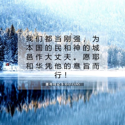 Picture 07 - 撒 母 耳 记 下 10:12 CUVS - 我 们 都 当 刚 强 ， 为 本 国 的 民 - Bible Verse Picture