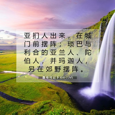 Picture 07 - 撒 母 耳 记 下 10:8 CUVS - 亚 扪 人 出 来 ， 在 城 门 前 摆 阵 - Bible Verse Picture