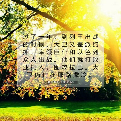 Picture 07 - 撒 母 耳 记 下 11:1 CUVS - 过 了 一 年 ， 到 列 王 出 战 的 时 - Bible Verse Picture