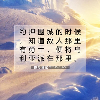 Picture 07 - 撒 母 耳 记 下 11:16 CUVS - 约 押 围 城 的 时 候 ， 知 道 敌 人 - Bible Verse Picture