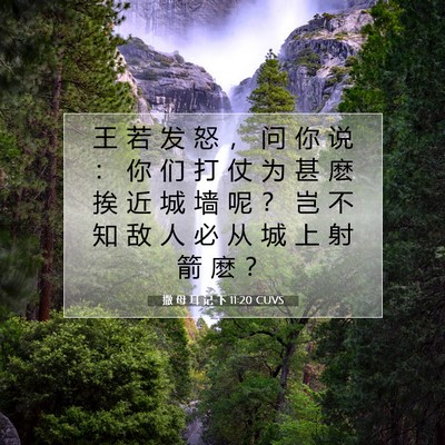 Picture 07 - 撒 母 耳 记 下 11:20 CUVS - 王 若 发 怒 ， 问 你 说 ： 你 们 打 - Bible Verse Picture