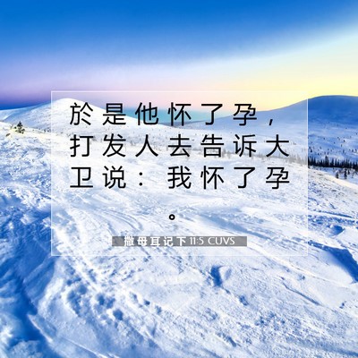 Picture 07 - 撒 母 耳 记 下 11:5 CUVS - 於 是 他 怀 了 孕 ， 打 发 人 去 告 - Bible Verse Picture
