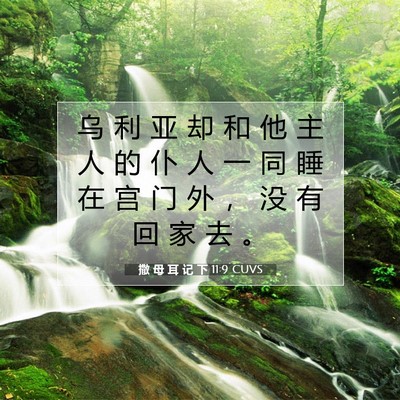 Picture 07 - 撒 母 耳 记 下 11:9 CUVS - 乌 利 亚 却 和 他 主 人 的 仆 人 一 - Bible Verse Picture