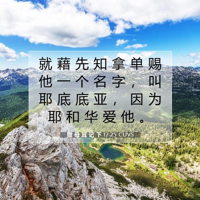 Picture 07 - 撒 母 耳 记 下 12:25 CUVS - 就 藉 先 知 拿 单 赐 他 一 个 名 字 - Bible Verse Picture