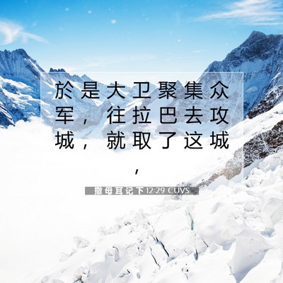 Picture 07 - 撒 母 耳 记 下 12:29 CUVS - 於 是 大 卫 聚 集 众 军 ， 往 拉 巴 - Bible Verse Picture