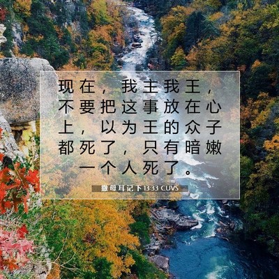 Picture 07 - 撒 母 耳 记 下 13:33 CUVS - 现 在 ， 我 主 我 王 ， 不 要 把 这 - Bible Verse Picture