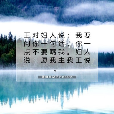 Picture 07 - 撒 母 耳 记 下 14:18 CUVS - 王 对 妇 人 说 ： 我 要 问 你 一 句 - Bible Verse Picture