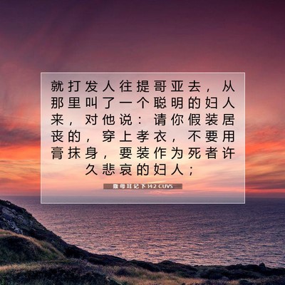 Picture 07 - 撒 母 耳 记 下 14:2 CUVS - 就 打 发 人 往 提 哥 亚 去 ， 从 那 - Bible Verse Picture