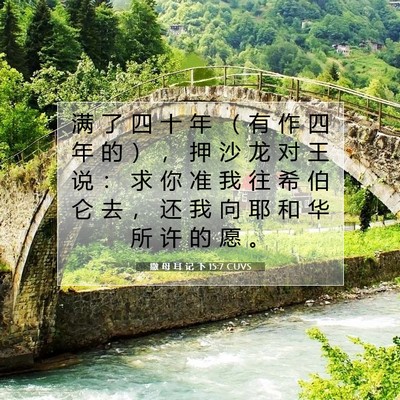 Picture 07 - 撒 母 耳 记 下 15:7 CUVS - 满 了 四 十 年 （ 有 作 四 年 的 ） - Bible Verse Picture