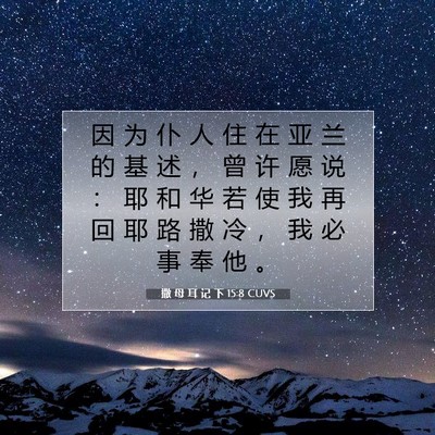 Picture 07 - 撒 母 耳 记 下 15:8 CUVS - 因 为 仆 人 住 在 亚 兰 的 基 述 ， - Bible Verse Picture