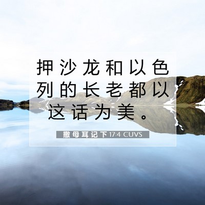 Picture 07 - 撒 母 耳 记 下 17:4 CUVS - 押 沙 龙 和 以 色 列 的 长 老 都 以 - Bible Verse Picture