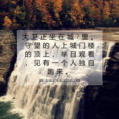 Picture 07 - 撒 母 耳 记 下 18:24 CUVS - 大 卫 正 坐 在 城 ? 里 。 守 望 的 人 - Bible Verse Picture