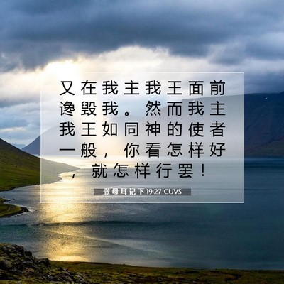 Picture 07 - 撒 母 耳 记 下 19:27 CUVS - 又 在 我 主 我 王 面 前 谗 毁 我 。 - Bible Verse Picture