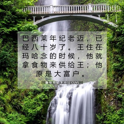 Picture 07 - 撒 母 耳 记 下 19:32 CUVS - 巴 西 莱 年 纪 老 迈 ， 已 经 八 十 - Bible Verse Picture