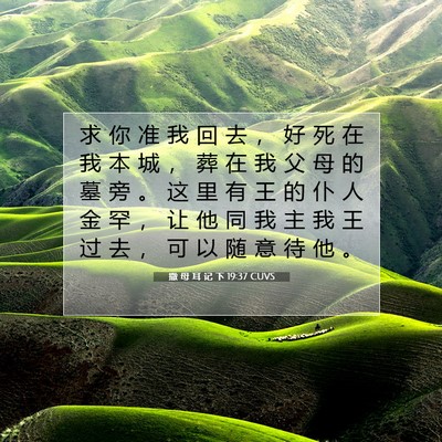 Picture 07 - 撒 母 耳 记 下 19:37 CUVS - 求 你 准 我 回 去 ， 好 死 在 我 本 - Bible Verse Picture