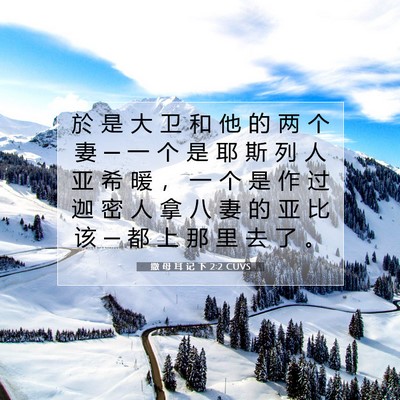 Picture 07 - 撒 母 耳 记 下 2:2 CUVS - 於 是 大 卫 和 他 的 两 个 妻 ─ 一 - Bible Verse Picture
