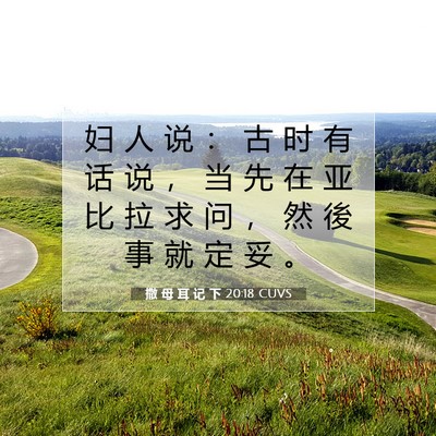 Picture 07 - 撒 母 耳 记 下 20:18 CUVS - 妇 人 说 ： 古 时 有 话 说 ， 当 先 - Bible Verse Picture