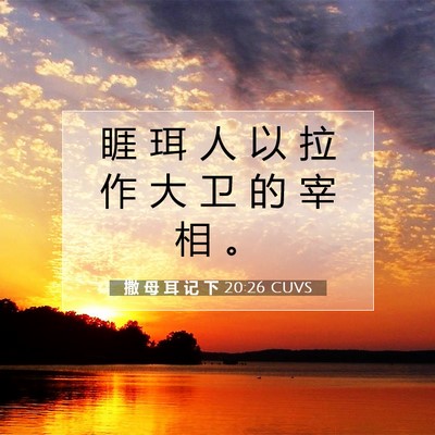 Picture 07 - 撒 母 耳 记 下 20:26 CUVS - 睚 珥 人 以 拉 作 大 卫 的 宰 相 - Bible Verse Picture
