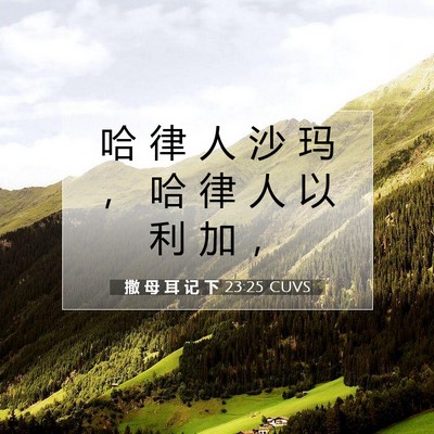 Picture 07 - 撒 母 耳 记 下 23:25 CUVS - 哈 律 人 沙 玛 ， 哈 律 人 以 利 加 - Bible Verse Picture