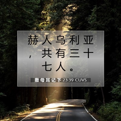 Picture 07 - 撒 母 耳 记 下 23:39 CUVS - 赫 人 乌 利 亚 ， 共 有 三 十 七 人 - Bible Verse Picture