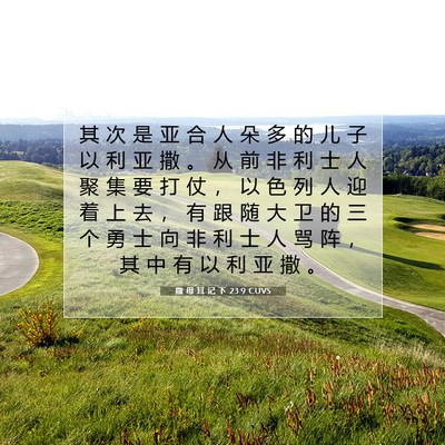 Picture 07 - 撒 母 耳 记 下 23:9 CUVS - 其 次 是 亚 合 人 朵 多 的 儿 子 以 - Bible Verse Picture