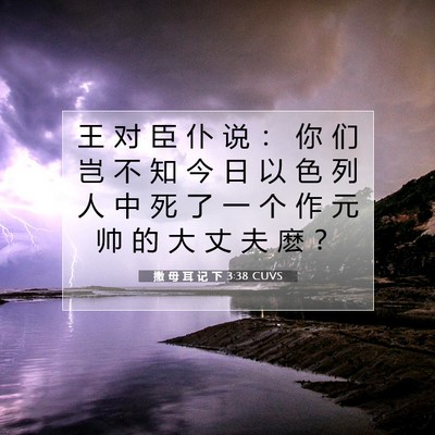 Picture 07 - 撒 母 耳 记 下 3:38 CUVS - 王 对 臣 仆 说 ： 你 们 岂 不 知 今 - Bible Verse Picture