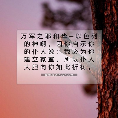 Picture 07 - 撒 母 耳 记 下 7:27 CUVS - 万 军 之 耶 和 华 ─ 以 色 列 的 神 - Bible Verse Picture