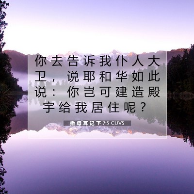 Picture 07 - 撒 母 耳 记 下 7:5 CUVS - 你 去 告 诉 我 仆 人 大 卫 ， 说 耶 - Bible Verse Picture