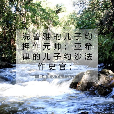 Picture 07 - 撒 母 耳 记 下 8:16 CUVS - 洗 鲁 雅 的 儿 子 约 押 作 元 帅 ； - Bible Verse Picture