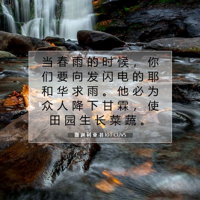Picture 07 - 撒 迦 利 亚 书 10:1 CUVS - 当 春 雨 的 时 候 ， 你 们 要 向 发 - Bible Verse Picture
