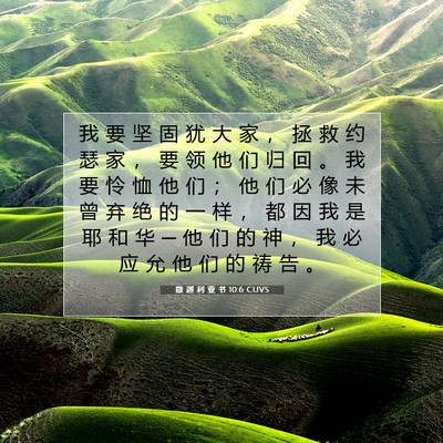 Picture 07 - 撒 迦 利 亚 书 10:6 CUVS - 我 要 坚 固 犹 大 家 ， 拯 救 约 瑟 - Bible Verse Picture