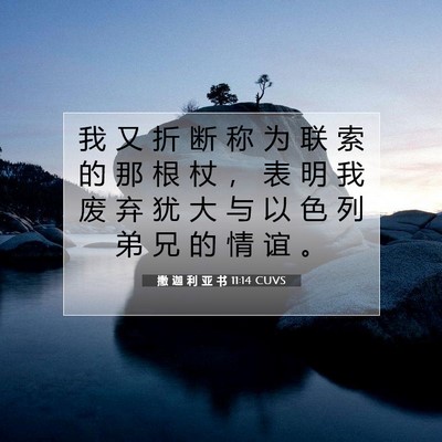 Picture 07 - 撒 迦 利 亚 书 11:14 CUVS - 我 又 折 断 称 为 联 索 的 那 根 杖 - Bible Verse Picture