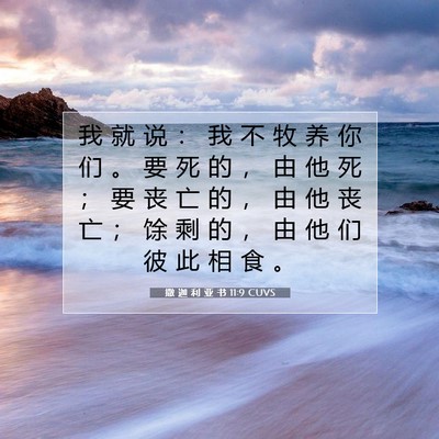 Picture 07 - 撒 迦 利 亚 书 11:9 CUVS - 我 就 说 ： 我 不 牧 养 你 们 。 要 - Bible Verse Picture