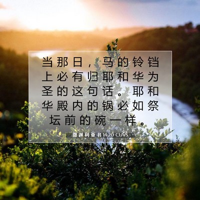 Picture 07 - 撒 迦 利 亚 书 14:20 CUVS - 当 那 日 ， 马 的 铃 铛 上 必 有 归 - Bible Verse Picture