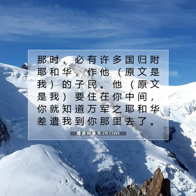 Picture 07 - 撒 迦 利 亚 书 2:11 CUVS - 那 时 ， 必 有 许 多 国 归 附 耶 和 - Bible Verse Picture