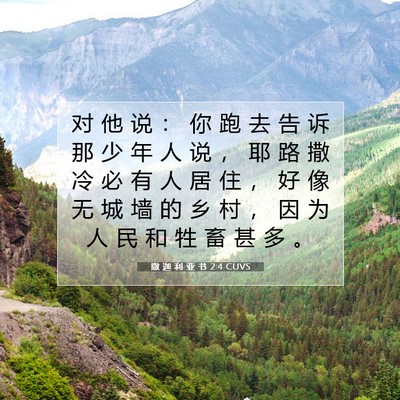 Picture 07 - 撒 迦 利 亚 书 2:4 CUVS - 对 他 说 ： 你 跑 去 告 诉 那 少 年 - Bible Verse Picture
