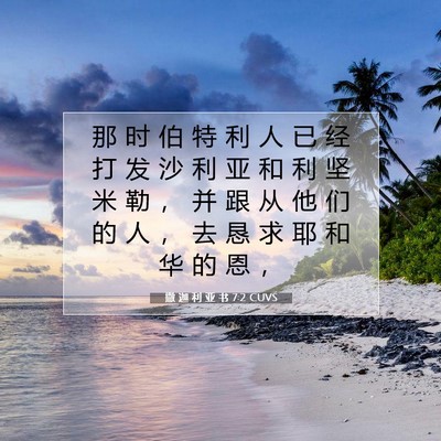 Picture 07 - 撒 迦 利 亚 书 7:2 CUVS - 那 时 伯 特 利 人 已 经 打 发 沙 利 - Bible Verse Picture