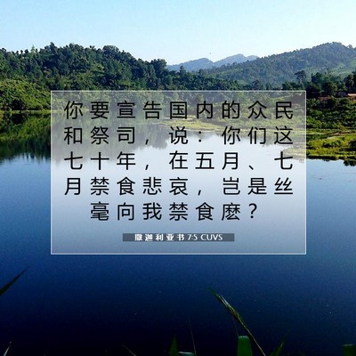 Picture 07 - 撒 迦 利 亚 书 7:5 CUVS - 你 要 宣 告 国 内 的 众 民 和 祭 司 - Bible Verse Picture