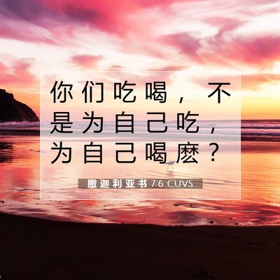 Picture 07 - 撒 迦 利 亚 书 7:6 CUVS - 你 们 吃 喝 ， 不 是 为 自 己 吃 ， - Bible Verse Picture