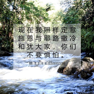 Picture 07 - 撒 迦 利 亚 书 8:15 CUVS - 现 在 我 照 样 定 意 施 恩 与 耶 路 - Bible Verse Picture