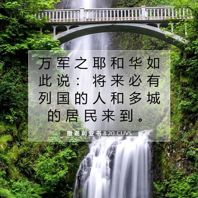Picture 07 - 撒 迦 利 亚 书 8:20 CUVS - 万 军 之 耶 和 华 如 此 说 ： 将 来 - Bible Verse Picture