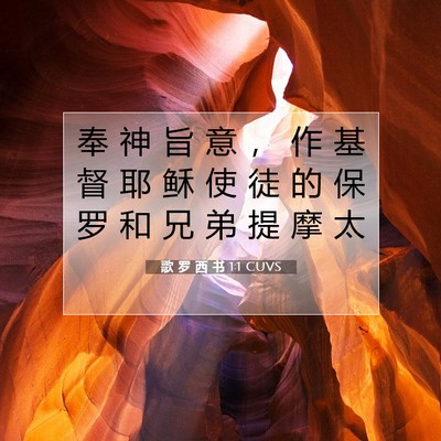 Picture 07 - 歌 罗 西 书 1:1 CUVS - 奉 神 旨 意 ， 作 基 督 耶 稣 使 徒 - Bible Verse Picture