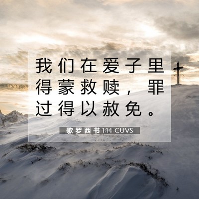 Picture 07 - 歌 罗 西 书 1:14 CUVS - 我 们 在 爱 子 里 得 蒙 救 赎 ， 罪 - Bible Verse Picture
