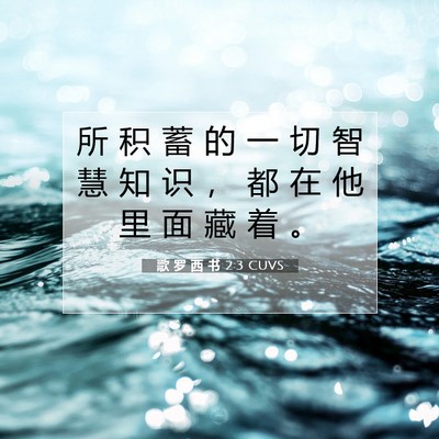 Picture 07 - 歌 罗 西 书 2:3 CUVS - 所 积 蓄 的 一 切 智 慧 知 识 ， 都 - Bible Verse Picture