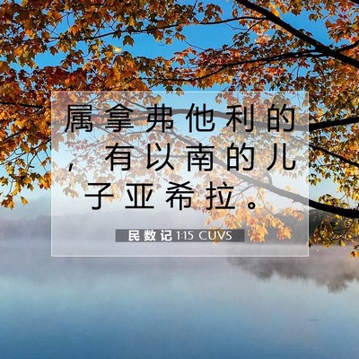 Picture 07 - 民 数 记 1:15 CUVS - 属 拿 弗 他 利 的 ， 有 以 南 的 儿 - Bible Verse Picture