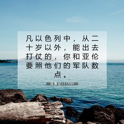Picture 07 - 民 数 记 1:3 CUVS - 凡 以 色 列 中 ， 从 二 十 岁 以 外 - Bible Verse Picture