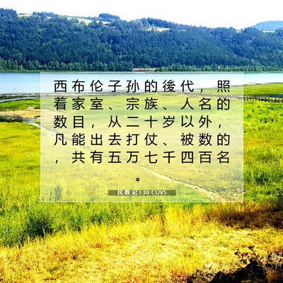 Picture 07 - 民 数 记 1:30 CUVS - 西 布 伦 子 孙 的 後 代 ， 照 着 家 - Bible Verse Picture