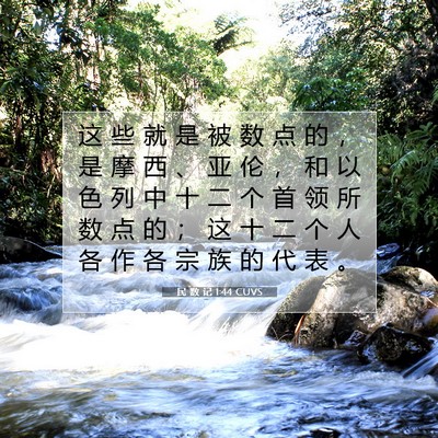 Picture 07 - 民 数 记 1:44 CUVS - 这 些 就 是 被 数 点 的 ， 是 摩 西 - Bible Verse Picture